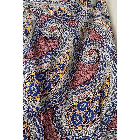 J Crew No 2 Pencil Skirt Blue Pink Paisley Size 2 - Picture 3 of 5